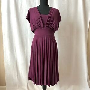 WHBM Genius Convertible Fit & Flare Purple Dress Size 6